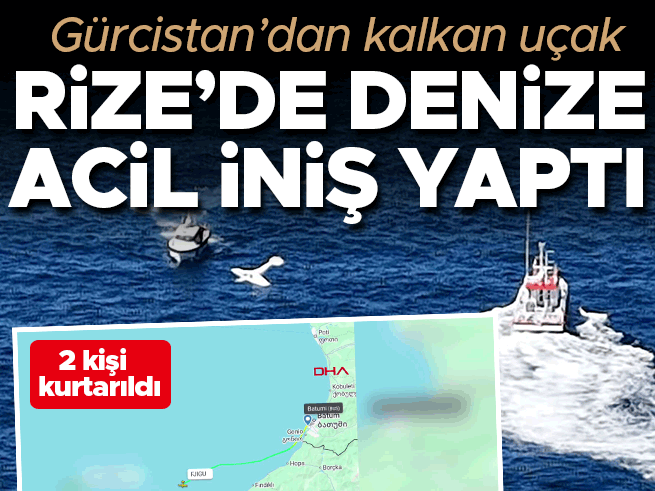 Gürcistan'dan Kalkan Uçak Rize'de Denize Acil İniş Yaptı