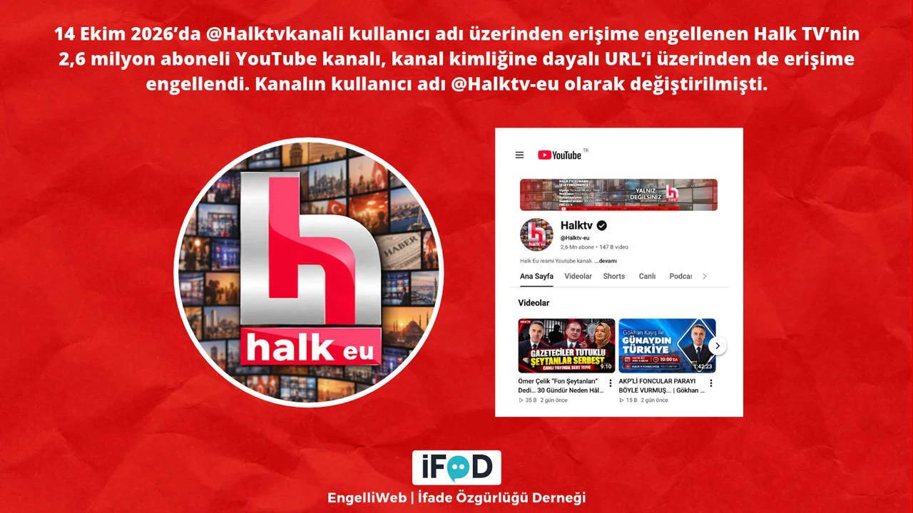 Halk TV'nin YouTube Kanalına İkinci Kez Erişim Engeli