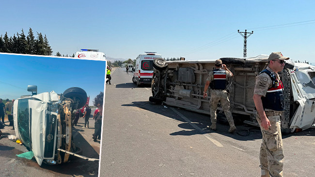 Hatay'da tarım işçilerini taşıyan minibüs devrildi: 5 yaralı