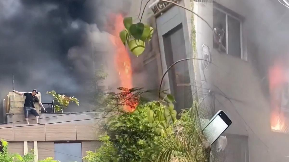 Hindistan'daki otel yangınında can pazarı: Çaresizce atlayanlar oldu