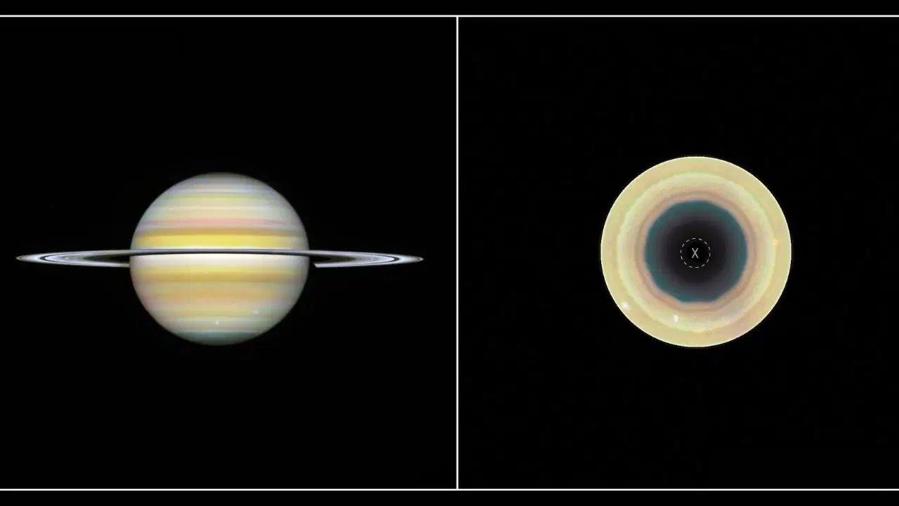 Hubble, Satürn'ün Güney Kutbunda 10 Kenarlı Bulut Dalgası Tespit Etti
