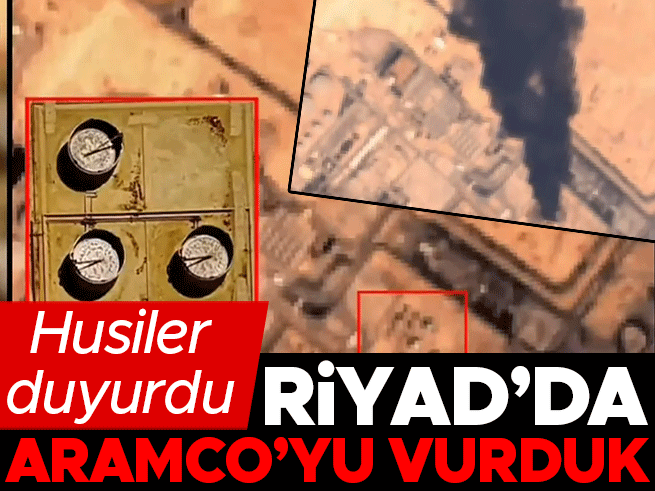 Husiler Riyad'da Aramco'yu Füze ve İHA'larla Vurdu