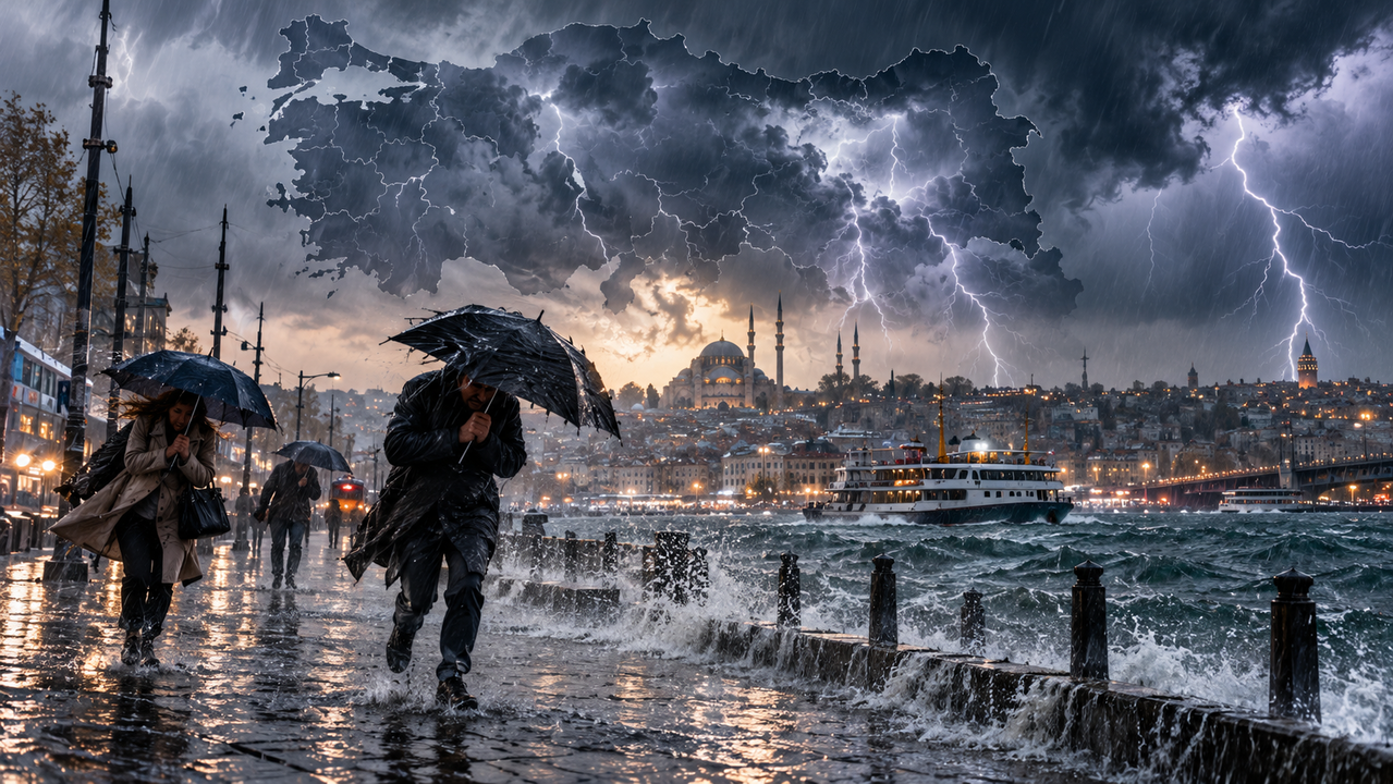 İçişleri Bakanlığı'ndan İstanbul ve Birçok İle Sağanak ve Fırtına Alarmı