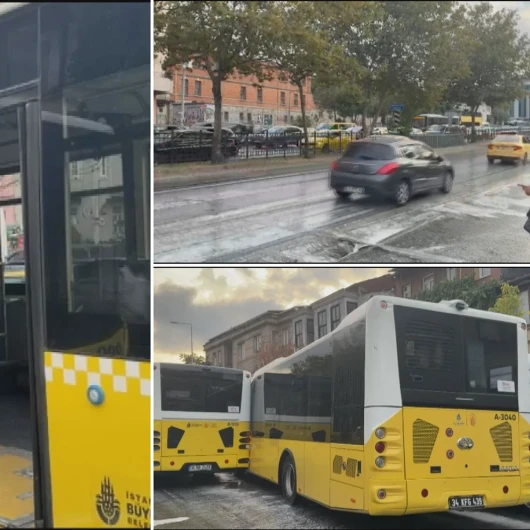 İETT Otobüsleri Çarpıştı: Yola Dökülen Yağ Trafiği Felç Etti
