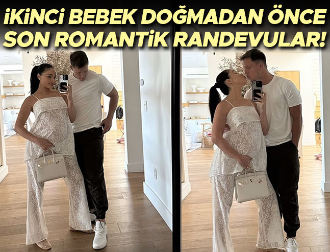 İkinci bebek için tatlı telaş: Model ve futbolcu eşi romantik tatilde
