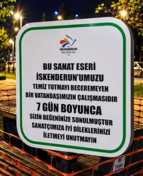 İskenderun'da Çöplerini Yere Atanlara Belediyeden Şeritli Tepki