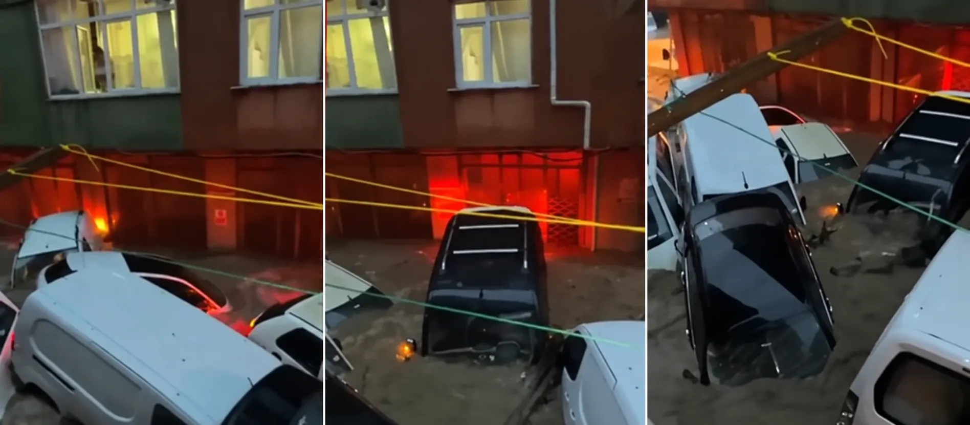 İstanbul Ayazağa'da Sel Felaketi: Araçlar Sürüklendi