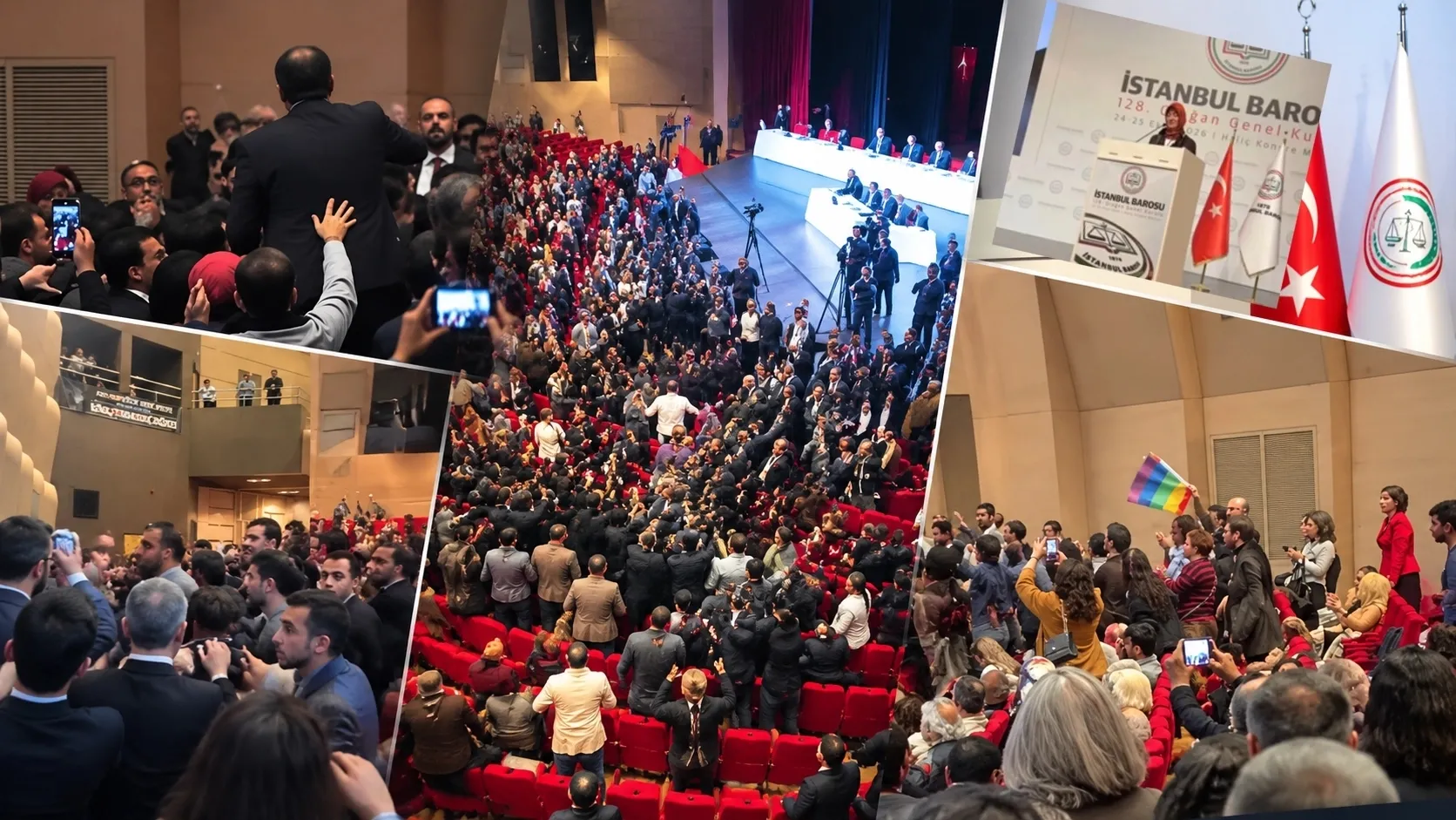 İstanbul Barosu Genel Kurulu'nda gerginlik: Yumruklar havada uçuştu