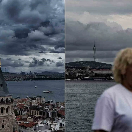 İstanbul'u Gri Bulutlar Kapladı: Boğaz ve Tarihi Yarımada'da Etkileyici Manzara