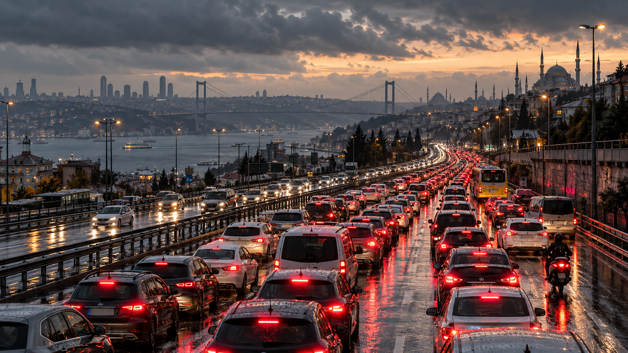 İstanbul'da İş Çıkışı Trafik Yoğunluğu Yüzde 80'e Ulaştı