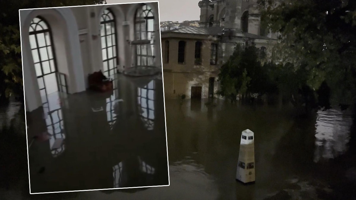 İstanbul Kağıthane'de Sağanak: Tarihi Sadabad Camii'ni Su Bastı