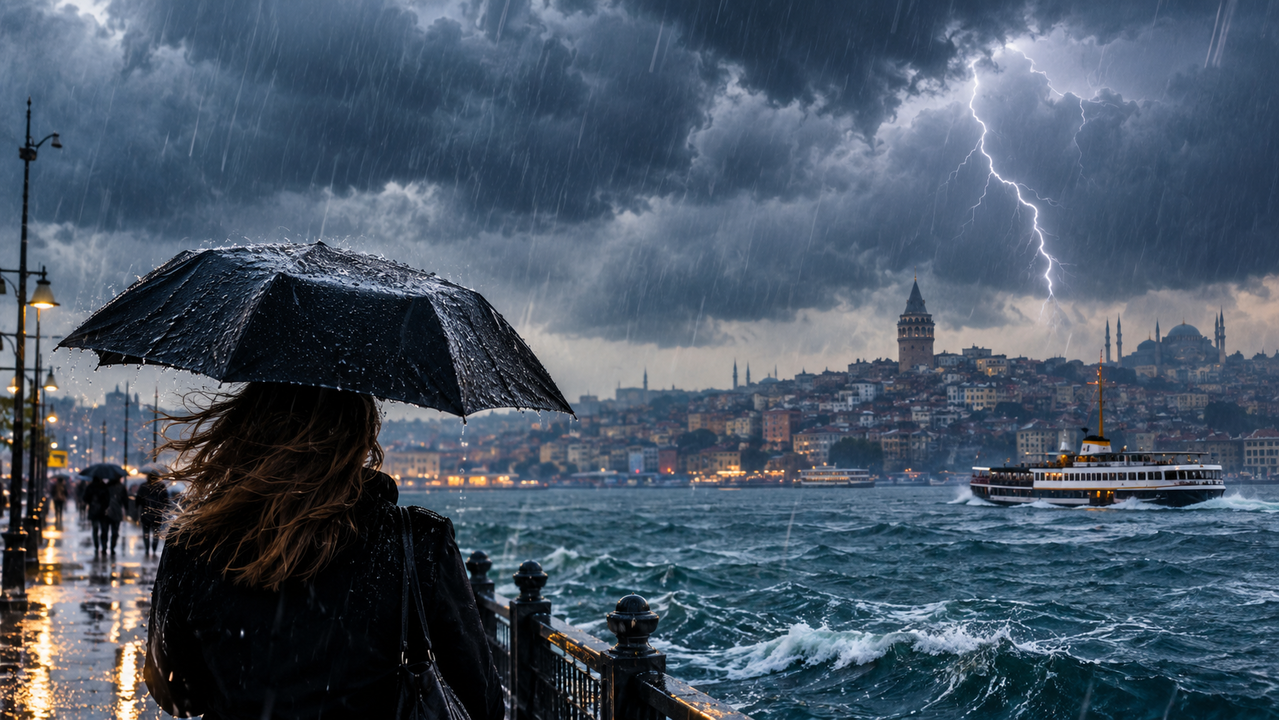 İstanbul'a Kuvvetli Yağış ve Fırtına Uyarısı: Sıcaklık Düşüyor