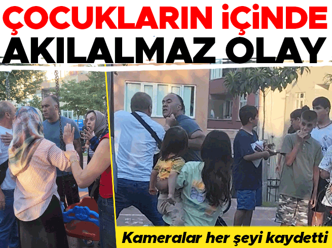 İstanbul'da parkta aile kavgası: Tekme tokat kavgaya cep telefonu tanık oldu