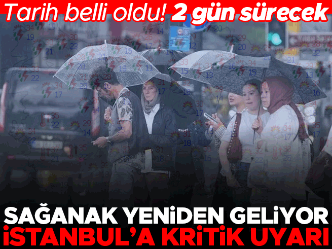 İstanbul'da Perşembe ve Cuma Günü Gök Gürültülü Sağanak Bekleniyor