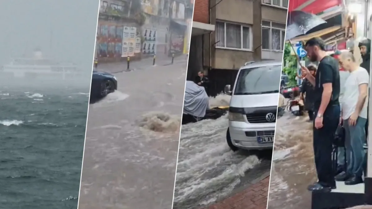 İstanbul sağanak yağışa teslim: yollar nehir oldu, hayat felç