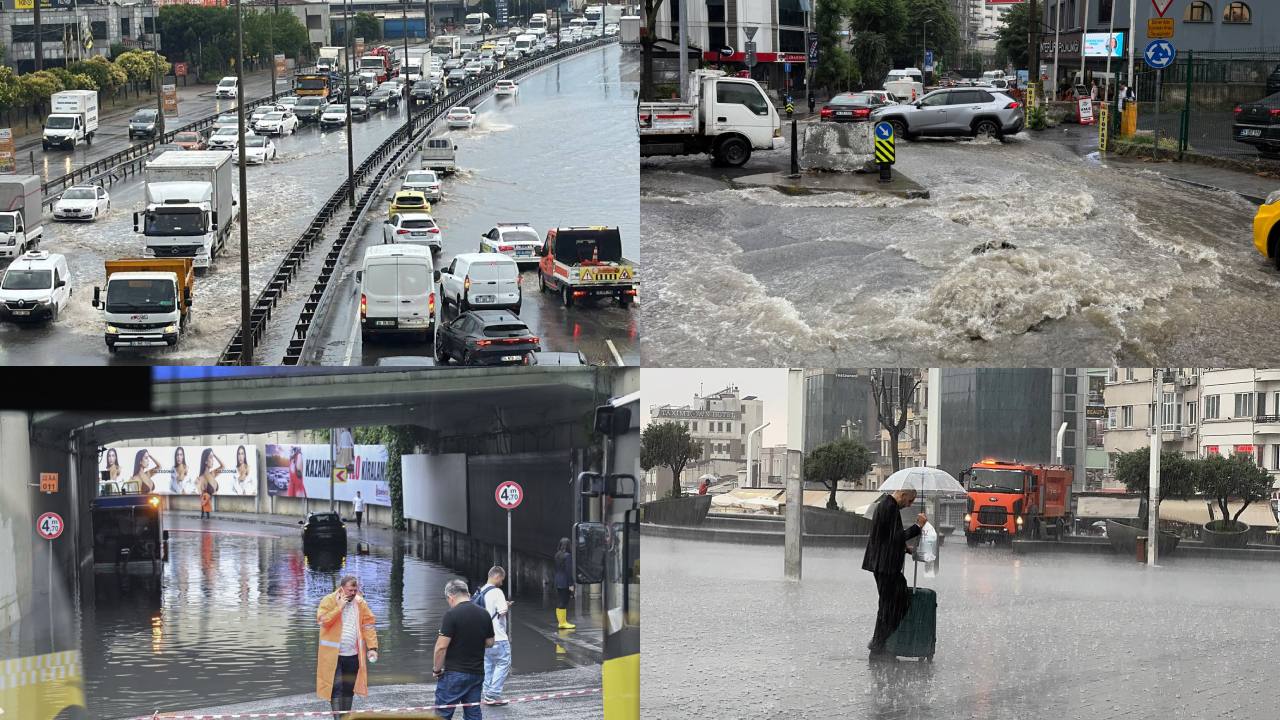 İstanbul'da Şiddetli Yağış Hayatı Felç Etti, Marmara'da Alarm