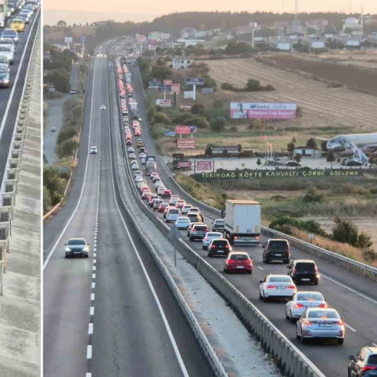 Tatilciler Tekirdağ'a Akın Etti, İstanbul Yolu Kilitlendi