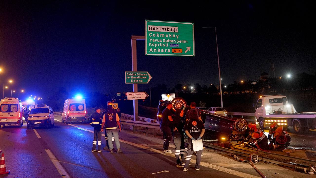 İstanbul TEM'de feci kaza: 1 ölü, 2 yaralı