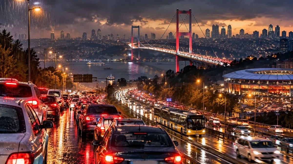 İstanbul Trafiği Yağışla Kilitlendi: Yoğunluk Yüzde 87