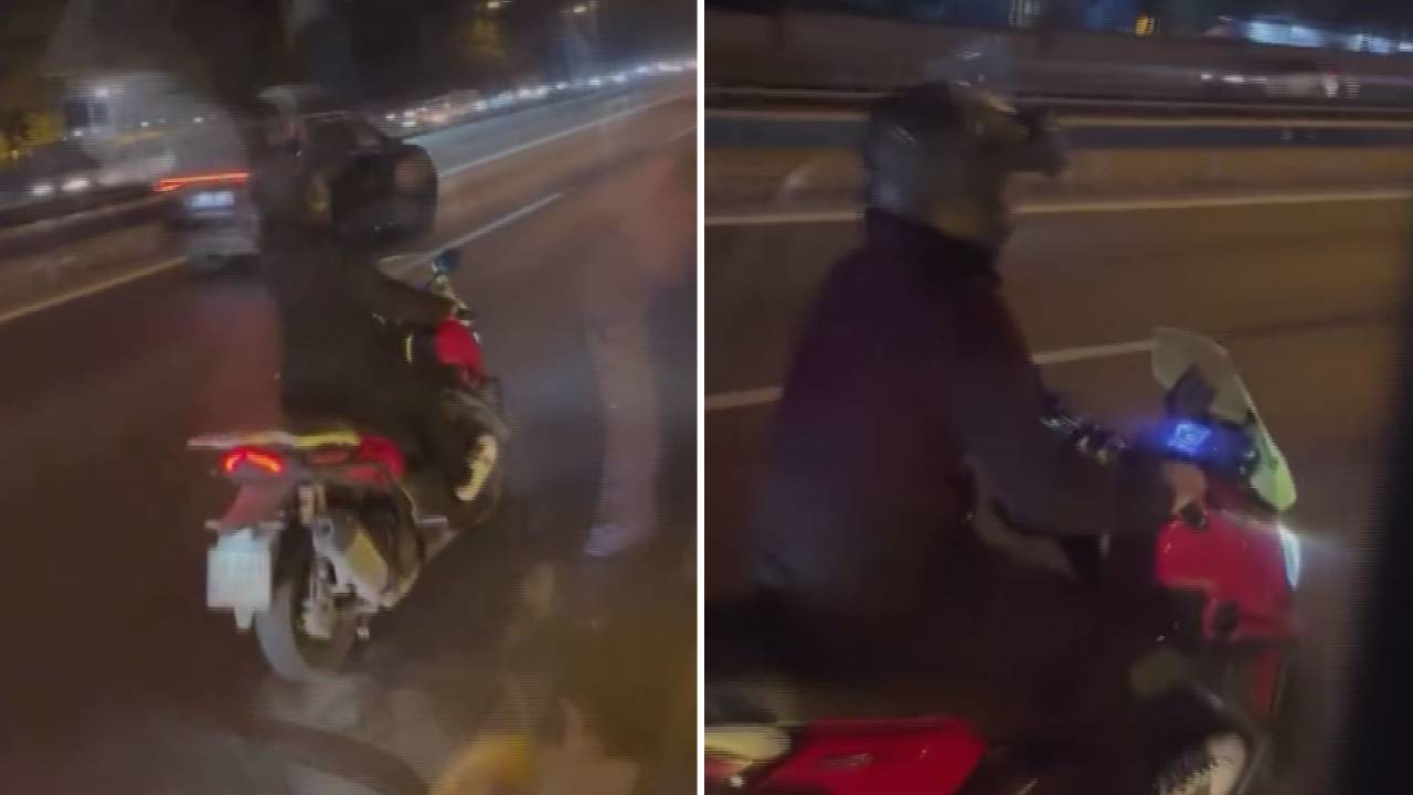 İstanbul'da Motosiklet Sürücüsü İETT Otobüsüne Cisim Fırlattı