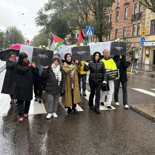 İsveç'te Gazze Protestosu: Soykırımın 3. Yılı Anıldı