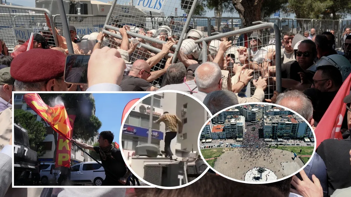 İzmir’de izinsiz miting girişimi provokasyona dönüştü; TOMA’ya saldıran şahıs gözaltına alındı