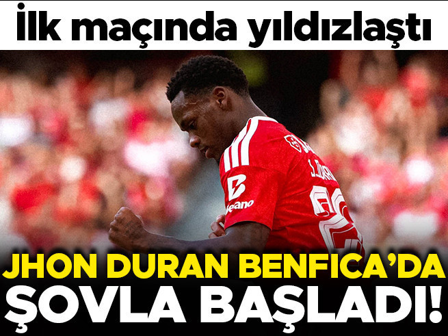 Jhon Duran Benfica'da fırtına gibi esti: 5-1'lik galibiyette parladı