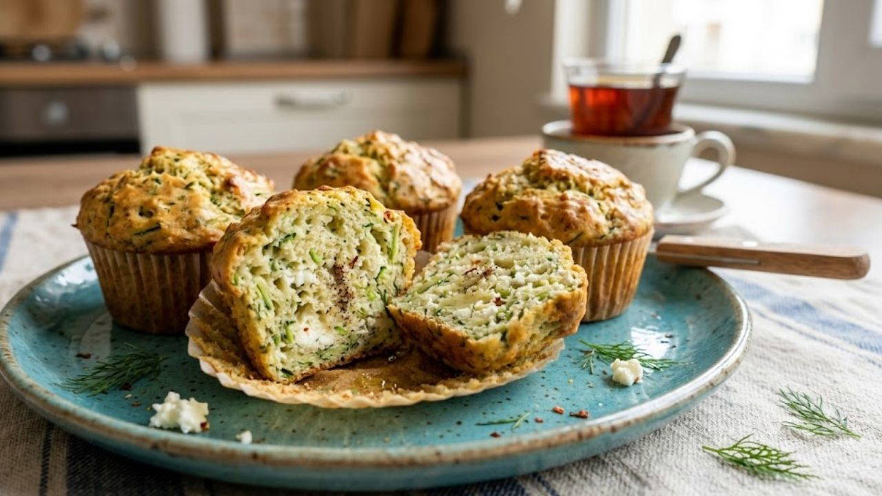 Kabak, Dereotu ve Lor Peynirli Muffin: Çay Saatlerinin Yeni Favorisi
