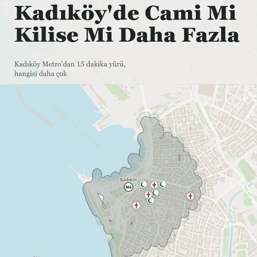 Kadıköy'de 15 Dakikada 9 Kilise, 6 Cami: Yaya Erişimi Analizi