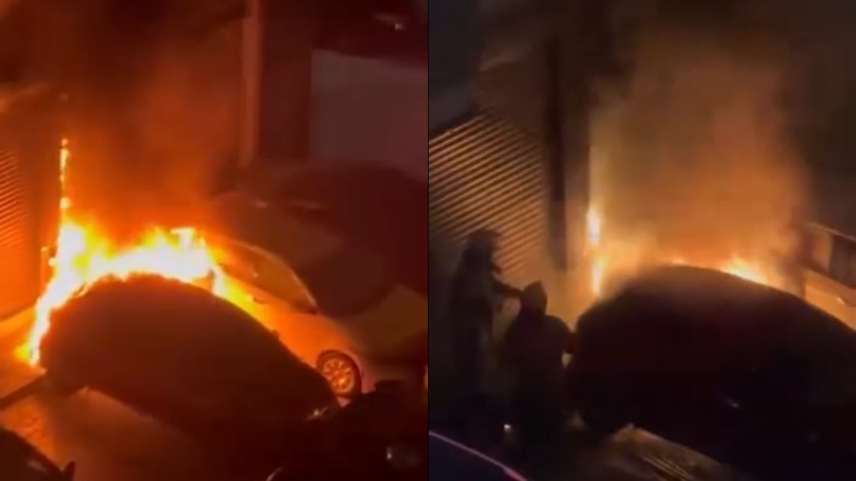 Kadıköy'de aydınlatma direği yangına yol açtı: İki araç kül oldu