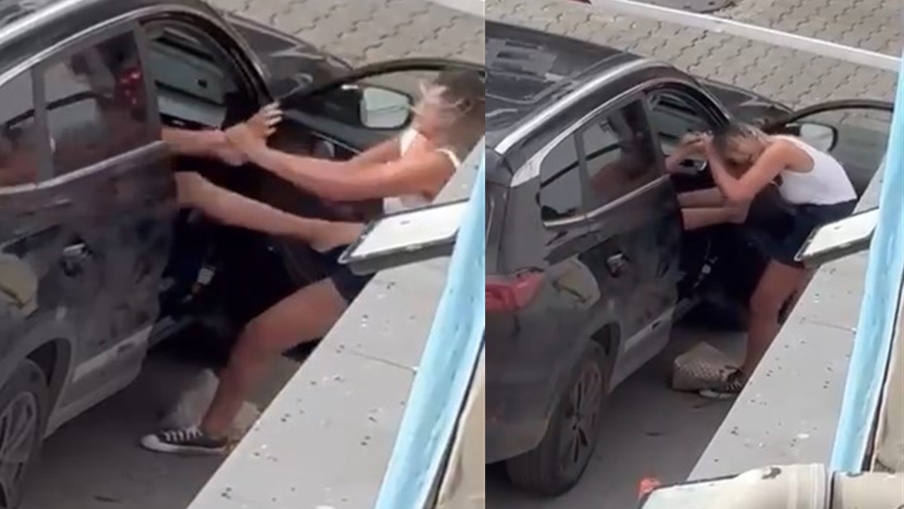 Kadıköy'de iki kadının saç saça kavgası cep telefonuna yansıdı