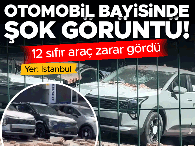 Kâğıthane'de duvar çöktü! 12 sıfır araç hasar gördü, zarar 30 milyon TL