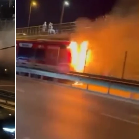 Kağıthane'de Metrobüs Alev Alev Yandı: Seferler Kısa Süre Aksadı
