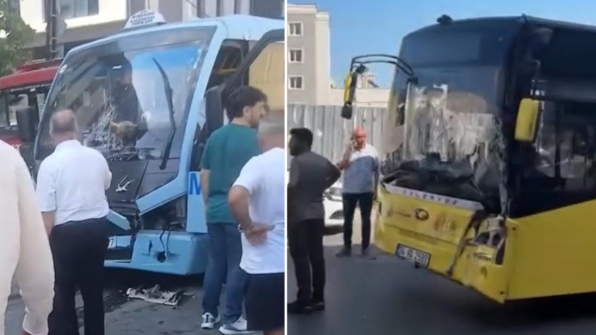 Kağıthane'de Minibüs İETT Otobüsüyle Kafa Kafaya Çarpıştı: 4 Araç Hasar Gördü
