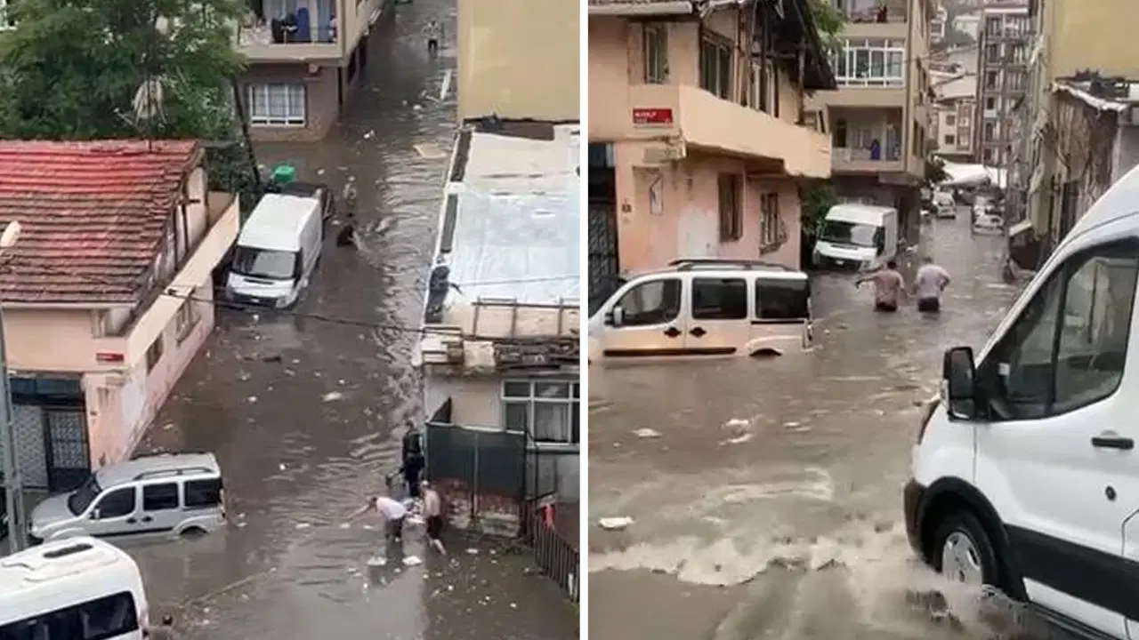 Kağıthane'de sağanak felaketi: Evler ve araçlar sular altında