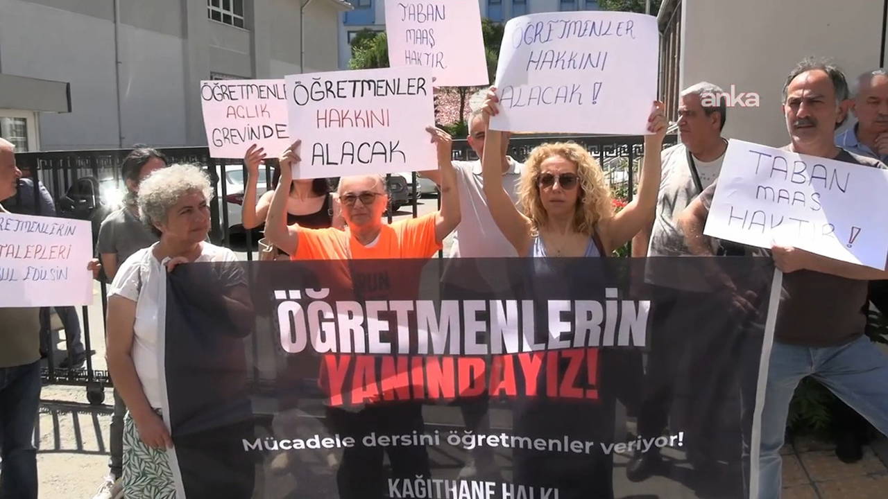 Kağıthane'den açlık grevindeki öğretmenlere destek
