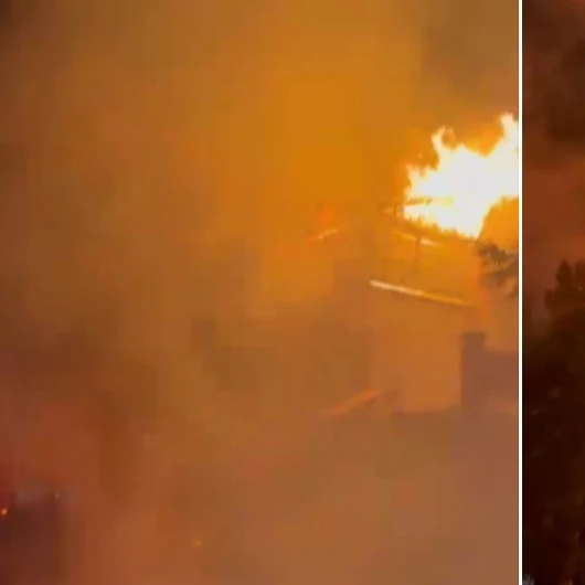 Kahramanmaraş Afşin'de Çatı Yangını Paniği