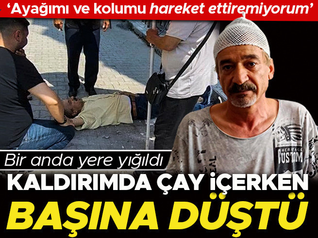 Kaldırımda çay içerken başına beton düştü: Şikayetçi oldu