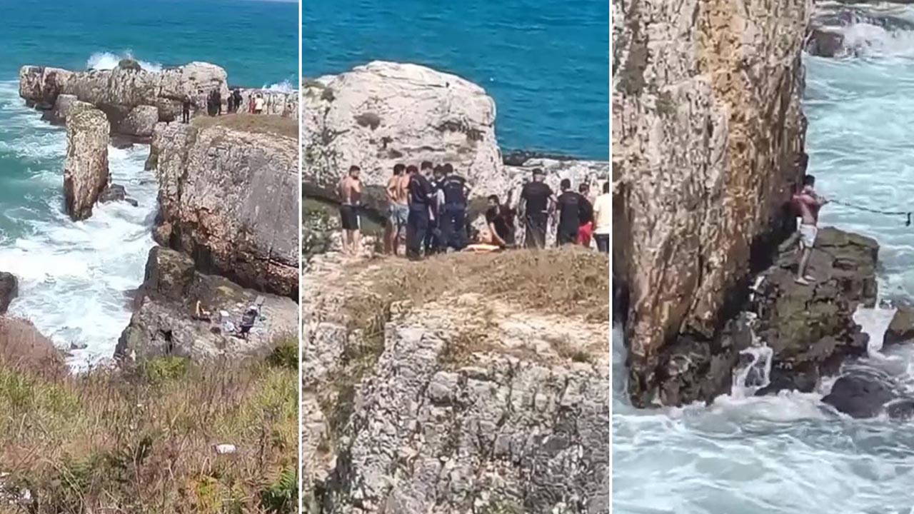 Kandıra'da Yasağa Rağmen Denize Giren Kişi Kayalıklarda Mahsur Kaldı