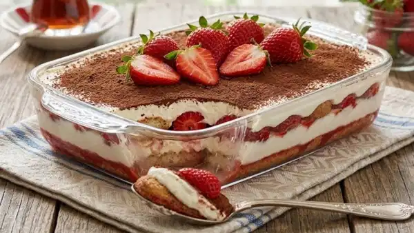 Kaşık kaşık ferahlık: Çilekli tiramisu tarifi
