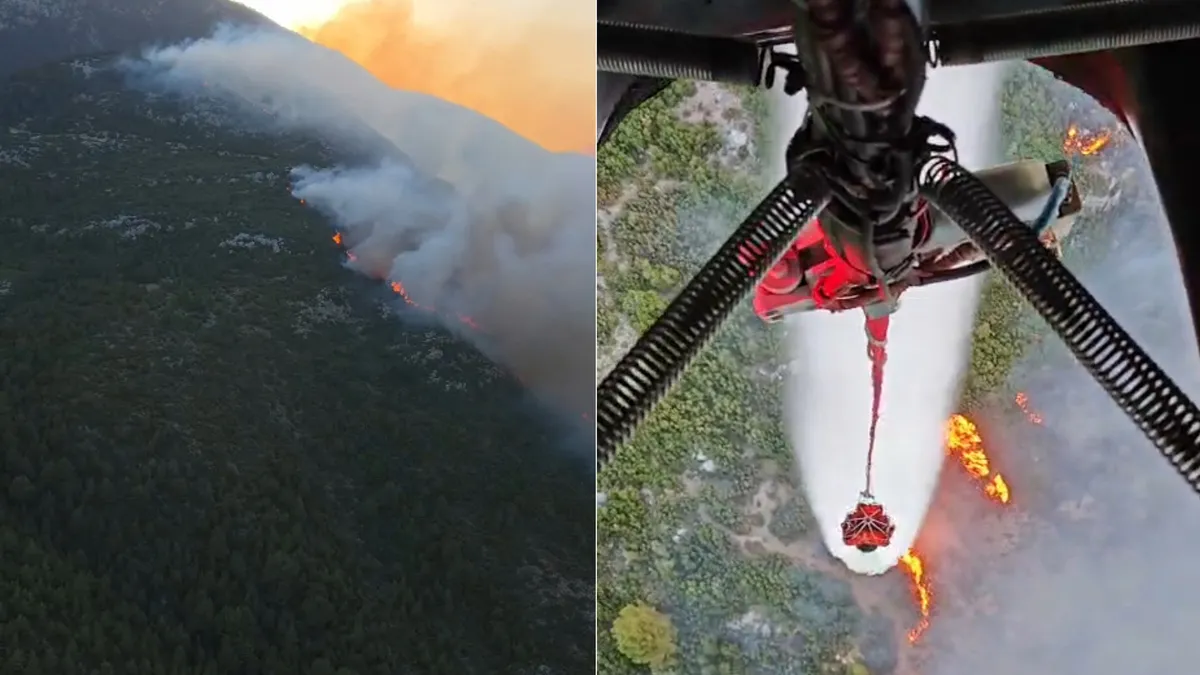 Kaş'ta Orman Yangını: Ekipler Havadan ve Karadan Müdahale Ediyor