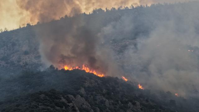 Kaş'taki orman yangını ikinci gününde: Ekipler havadan ve karadan müdahalede