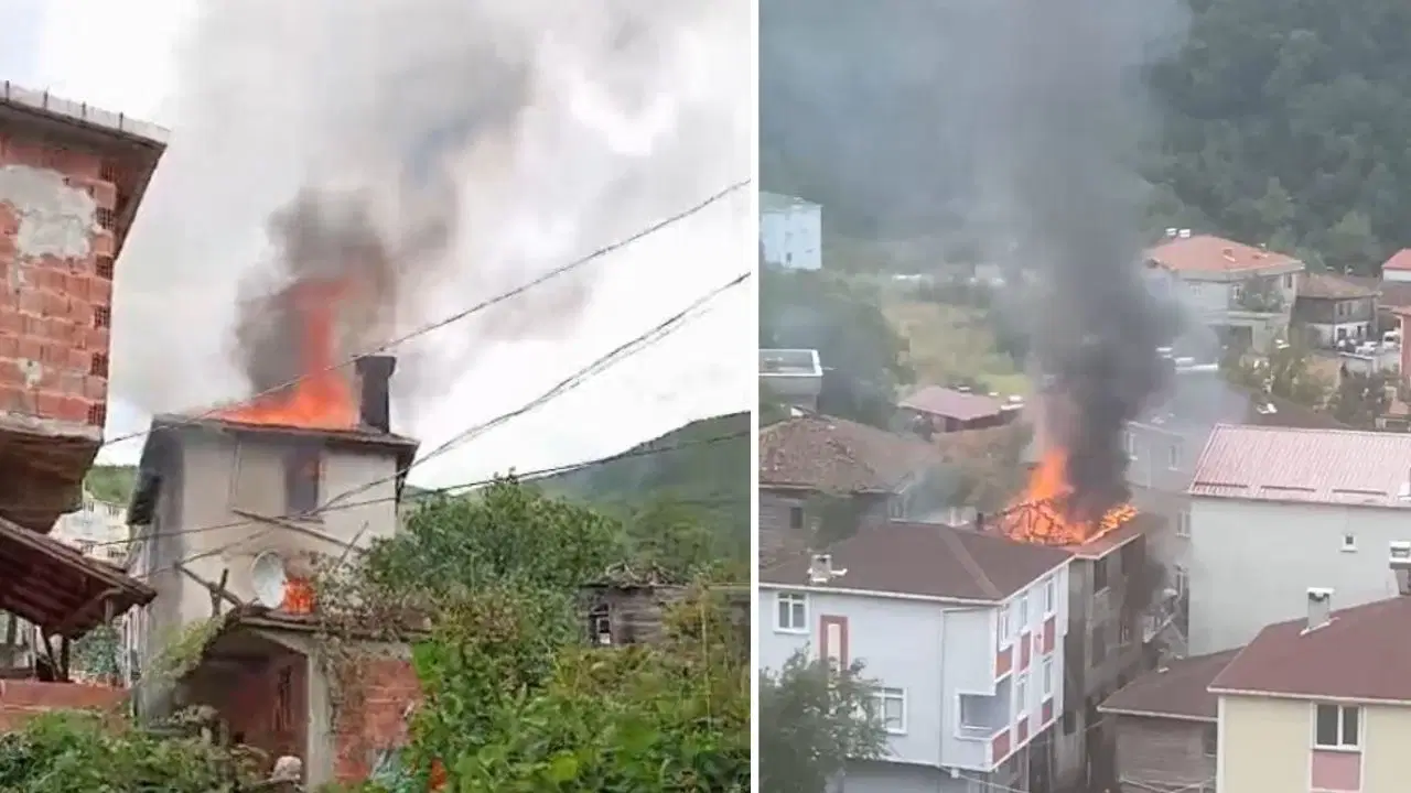 Kastamonu'da bacadan çıkan yangın: 2 katlı ev ve fındık hasadı kül oldu