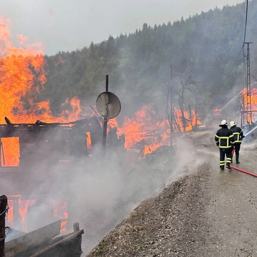 Kastamonu İnebolu'da köy yangını: Alevler komşu evlere sıçradı