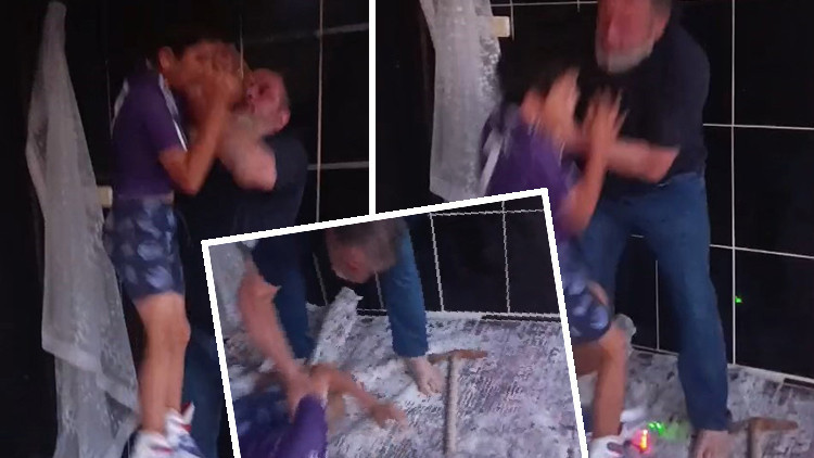 Kazmalı saldırı kamerada: 10 yaşındaki çocuğu kaldırıp yere fırlattı