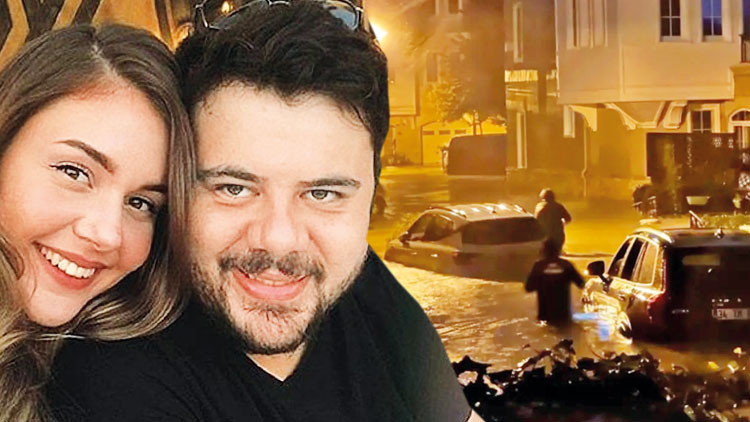 Kemerburgaz'da korku dolu anlar: Evinin önü göl oldu