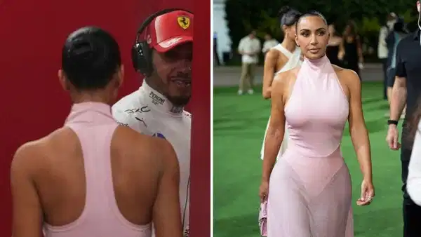 Kim Kardashian, Singapur'da Lewis Hamilton'a Destek Verdi