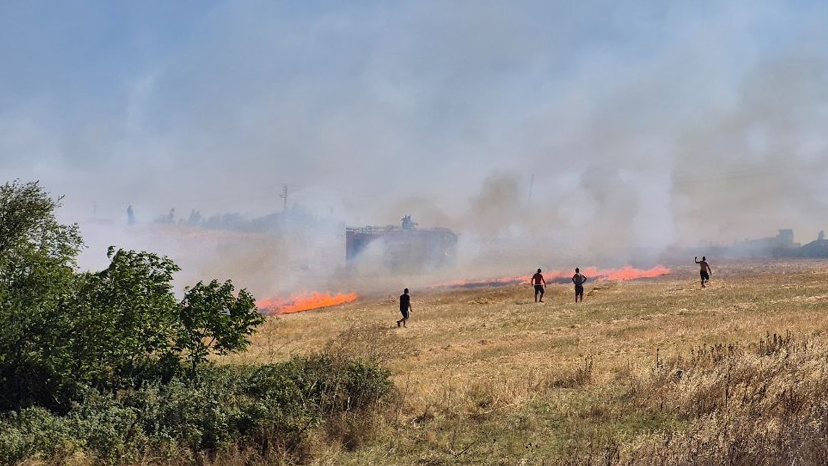 Kırklareli'nde anız yangını: 60 dekar tarım arazisi zarar gördü