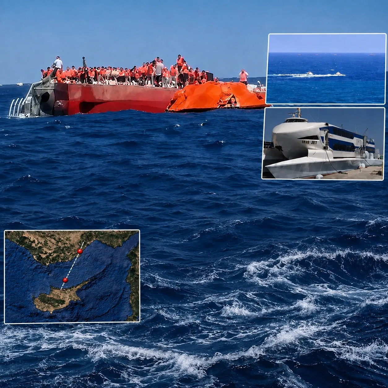 KKTC'de Girne açıklarında yolcu gemisi battı: 6 ölü