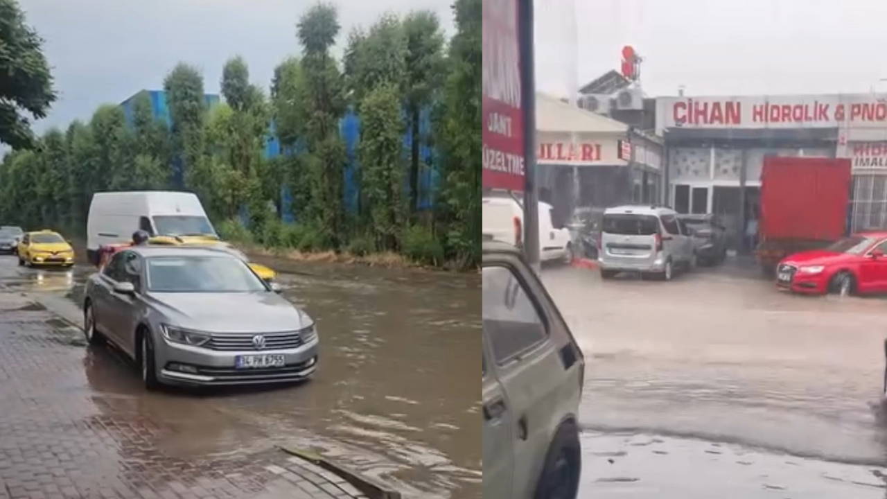 Kocaeli'nde şiddetli sağanak: Caddeler göle döndü, iş yerleri su altında